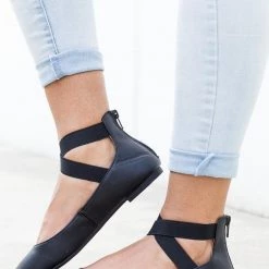 Bella Marie Chic Elastic Strap Ballet Flats