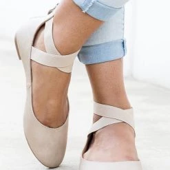 Bella Marie Chic Elastic Strap Ballet Flats