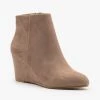 Delicious Shoes Newest Arrivals Chic Faux Suede Wedge Ankle Booties