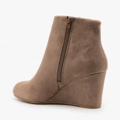 Delicious Shoes Newest Arrivals Chic Faux Suede Wedge Ankle Booties