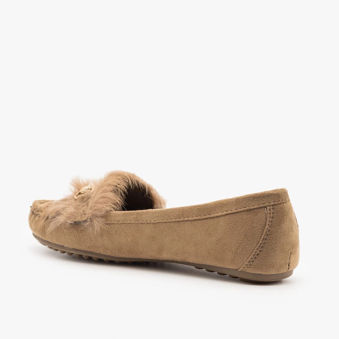 Refresh Newest Arrivals Chic Furry Moccasin Flats 3 Refresh Newest Arrivals Chic Furry Moccasin Flats