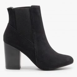 AMS Shoes Chic Heeled Chelsea Booties
