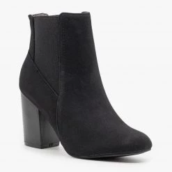 AMS Shoes Chic Heeled Chelsea Booties