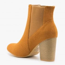AMS Shoes Chic Heeled Chelsea Booties