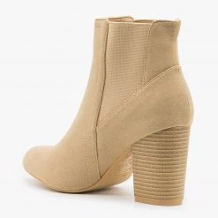 AMS Shoes Chic Heeled Chelsea Booties