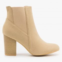AMS Shoes Chic Heeled Chelsea Booties