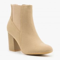 AMS Shoes Chic Heeled Chelsea Booties