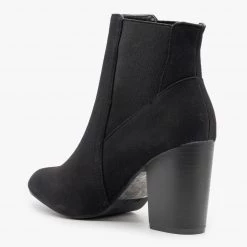 AMS Shoes Chic Heeled Chelsea Booties