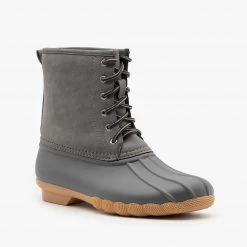 Top Moda Chic Lace Up Duck Boots