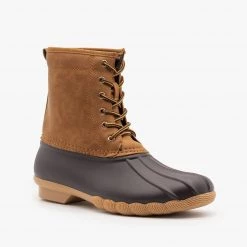 Top Moda Chic Lace Up Duck Boots