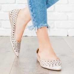 Cherish Chic Laser Cut Pointy Flats