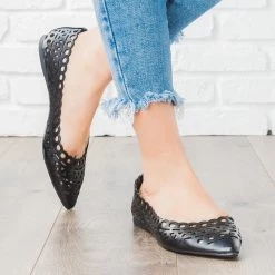 Cherish Chic Laser Cut Pointy Flats