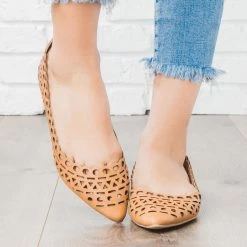 Cherish Chic Laser Cut Pointy Flats