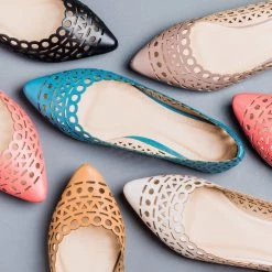 Cherish Chic Laser Cut Pointy Flats