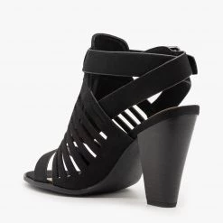 Delicious Shoes Chic Laser Cut Slingback Heels Newest Arrivals