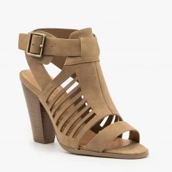 Delicious Shoes Chic Laser Cut Slingback Heels Newest Arrivals