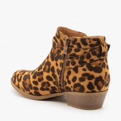Soho Elite Newest Arrivals Chic Leopard Print Ankle Booties