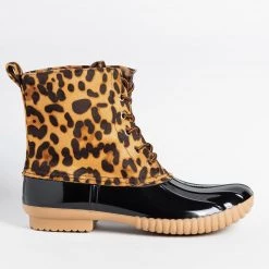 Yoki Newest Arrivals Chic Leopard Print Duck Boots