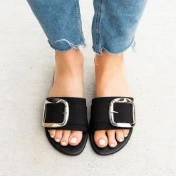 Mixx Shoes Chic Oversized Buckle Sandals