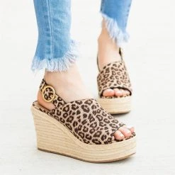 Soda Shoes Newest Arrivals Chic Peep-Toe Espadrille Platform Wedges