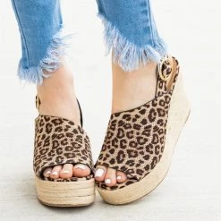 Soda Shoes Newest Arrivals Chic Peep-Toe Espadrille Platform Wedges