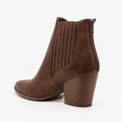 Soda Shoes Chic Pointed Toe Snake Skin Booties Newest Arrivals