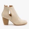 Qupid Shoes Newest Arrivals Chic Side Cut Burnished Booties