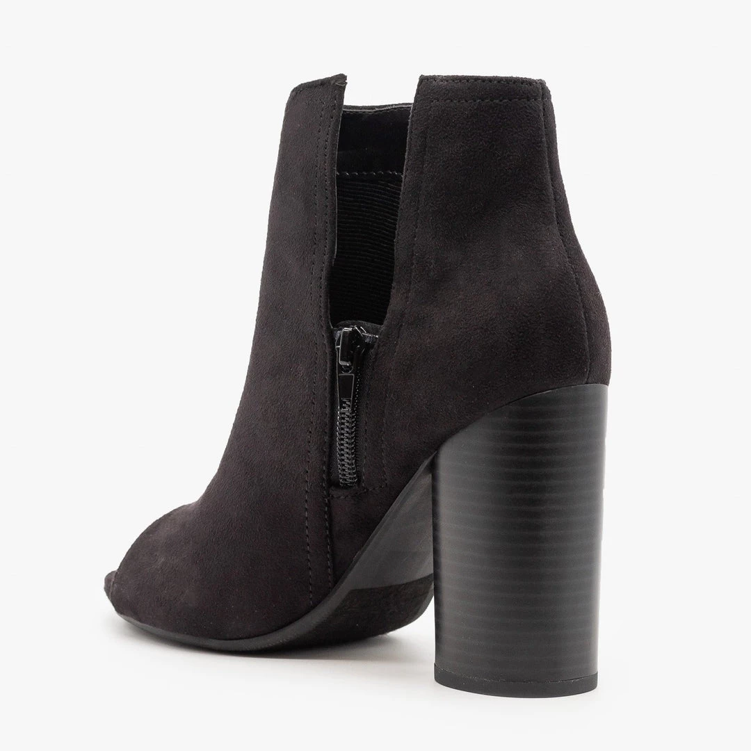 Soda Shoes Chic Side Slit Peep Toe Booties Newest Arrivals 5 Soda Shoes Chic Side Slit Peep Toe Booties Newest Arrivals