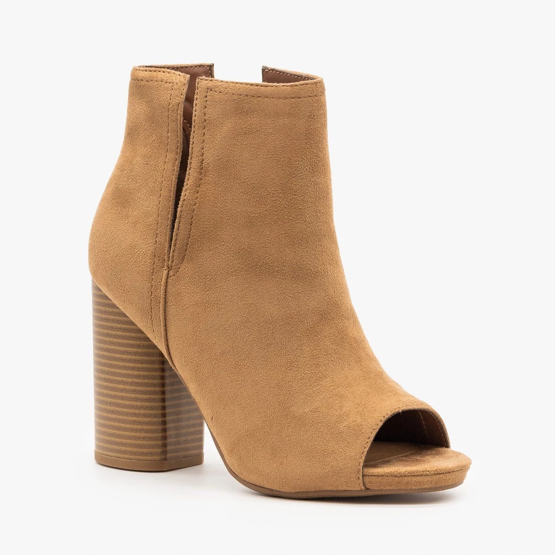 Soda Shoes Chic Side Slit Peep Toe Booties Newest Arrivals 3 Soda Shoes Chic Side Slit Peep Toe Booties Newest Arrivals