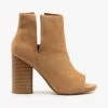 Soda Shoes Chic Side Slit Peep Toe Booties Newest Arrivals