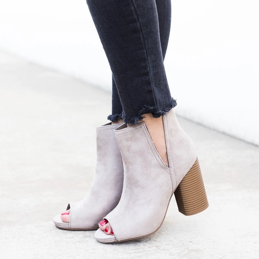 Soda Shoes Chic Side Slit Peep Toe Booties Newest Arrivals 7 Soda Shoes Chic Side Slit Peep Toe Booties Newest Arrivals