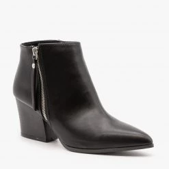 Qupid Shoes Chic Side Zipper Booties FINAL SALE