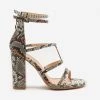 Olivia Miller Chic Snake Print Strappy High Heels Newest Arrivals