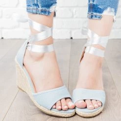 Soho Girls Newest Arrivals Chic Tie-Up Espadrille Wedge