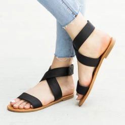 City Classified Shoes Chic Velcro Ankle Strap Sandals