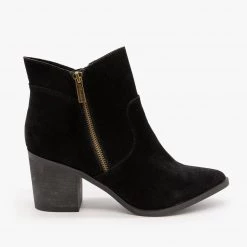 Breckelle's Newest Arrivals Chic Zipper Heeled Ankle Booties FINAL SALE
