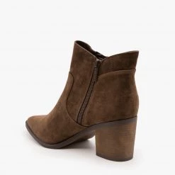 Breckelle's Newest Arrivals Chic Zipper Heeled Ankle Booties FINAL SALE