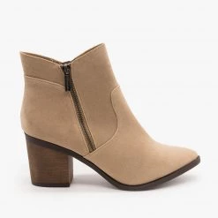 Breckelle's Newest Arrivals Chic Zipper Heeled Ankle Booties FINAL SALE