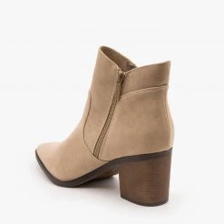 Breckelle's Newest Arrivals Chic Zipper Heeled Ankle Booties FINAL SALE