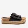 Bamboo Shoes Newest Arrivals Chunky Buckled Espadrille Slides
