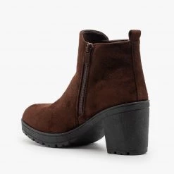 Forever Newest Arrivals Chunky Heel Faux Suede Booties