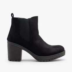 Forever Newest Arrivals Chunky Heel Faux Suede Booties