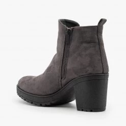 Forever Newest Arrivals Chunky Heel Faux Suede Booties