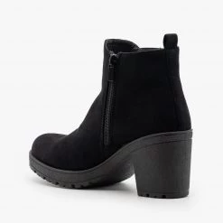 Forever Newest Arrivals Chunky Heel Faux Suede Booties