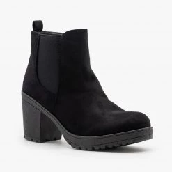 Forever Newest Arrivals Chunky Heel Faux Suede Booties