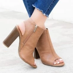 Bamboo Shoes Newest Arrivals Chunky Heel Peep Toe Booties
