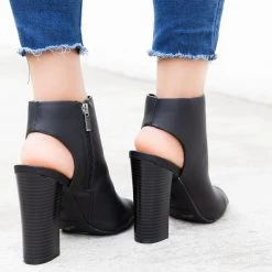Bamboo Shoes Newest Arrivals Chunky Heel Peep Toe Booties