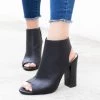 Bamboo Shoes Newest Arrivals Chunky Heel Peep Toe Booties