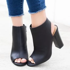 Bamboo Shoes Newest Arrivals Chunky Heel Peep Toe Booties