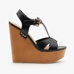 Soda Shoes Chunky Wedge Heel Sandals